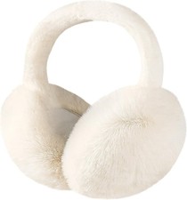 Premillow Ear muffs for Women Winter, Faux Fur Earmuffs, Cute Foldable Fluffy Ea
