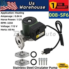 008-SF6 115V 1/25 HP Stainless Steel Circulator Pump Replacement for Taco #008SF
