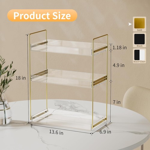 Bathroom Counter Organizer, 2 Tier Acrylic Tray Vanity Counter Skincare - Picture 9 of 48