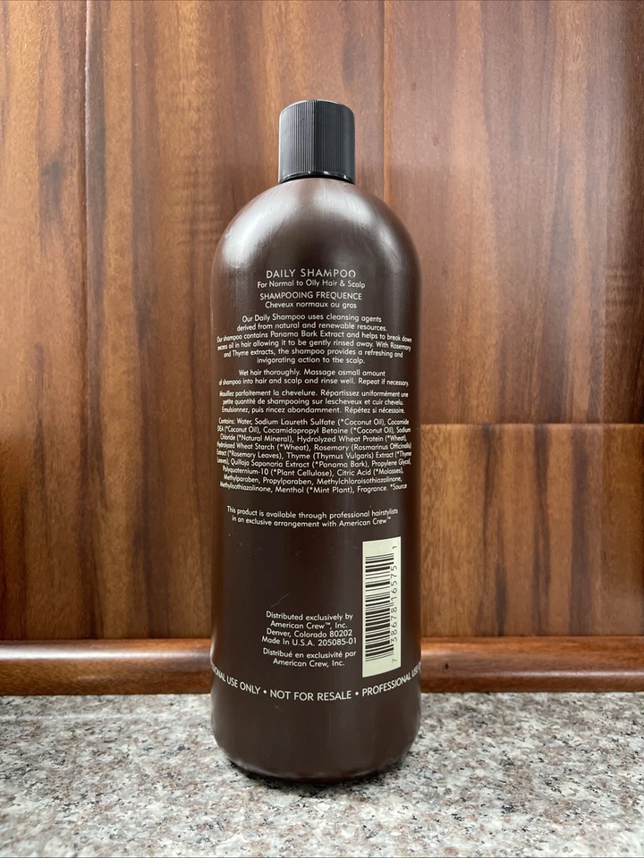 Xampu diário American Crew para cabelos e couro cabeludo normais a oleosos 33,8 oz - Imagem 2 de 3