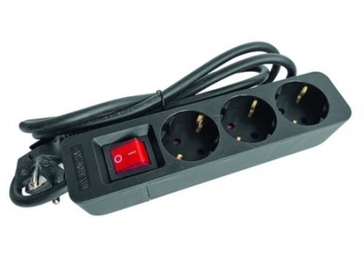 PROTEC.class 05105876 PTSDS 3s 3fach mit Schalter schwarz Steckdosenleiste