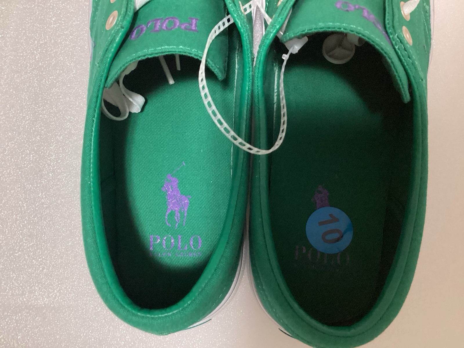POLO RALPH LAUREN Uomo Faxon X Sneaker Verde Viola Pony Player Taglia 10