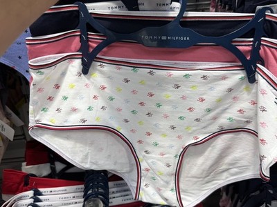 Tommy Hilfiger 3 Pair Hipster Panties Med Logo, Multicolored Spell Out NWT