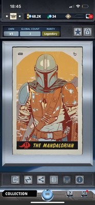 Topps Star Wars card trader - The Mandalorian - Silver Gilded 2cc -