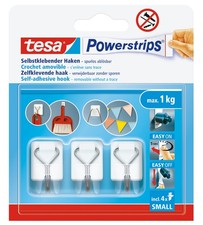 tesa Powerstrips Haken WIRED HOOK SMALL weiß 3 Haken und 4 Strips