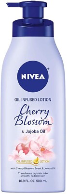 Nivea Oil Infused Cherry Blossom and Jojoba Oil Body Lotion 16.9 Fl Oz Bottle