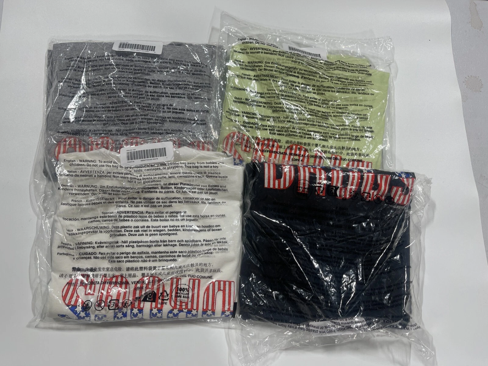 Tee shirt Supreme Drugs noir gris bruyère blanc pâle comme neuf taille M/L/XL