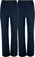 LADIES CARER NURSE DOCTOR RIBBED TROUSERS WOMENS PLUS SIZE COMFY STRETCH PANTS