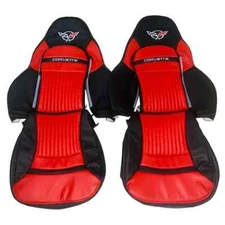 Chevy C5 Synthetic Leather Sports Seat Covers In Black & Red Color (1997-2004)