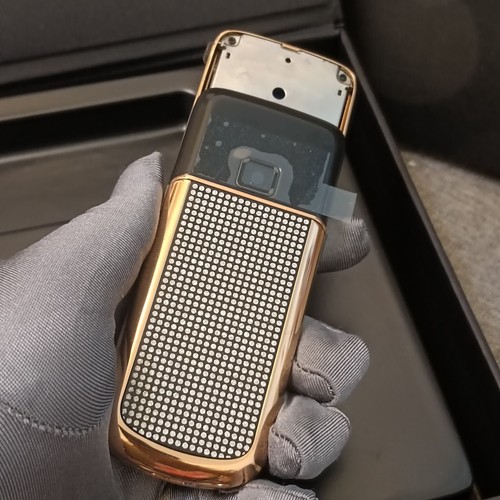 LUXURY NEW Nokia 8800 Arte Black Gold Diamonds Replacement Housing Covers Cases - Picture 5 of 21