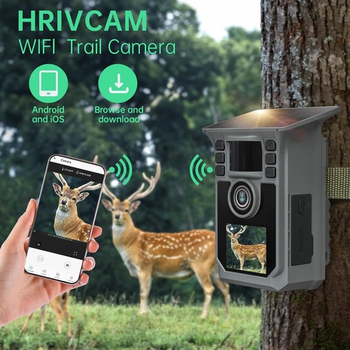 WiFi Solar Trail Camera 4K 64MP, 5000mAh and 64GB Memory Card, IP67 Waterproof - Picture 2 of 9