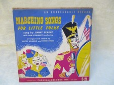 1949 Caravan Record Marching Songs for Little Folks by Jimmy Blaine-Red Vinyl