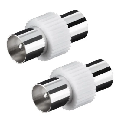 2x KOAX Adapter SAT TV Antennen Kabel Verbinder Kupplung Koaxial Stecker