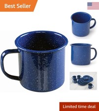 Blue Enamelware Coffee Mug - 12oz - Dishwasher-Safe - Outdoor Adventure Ready