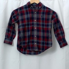 Boys Ralph Lauren Long Sleeve Plaid Button Down Shirt Size 5 EUC