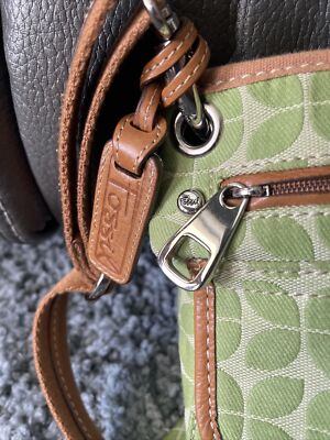 Fossil Green Small Crossbody Canvas Fabric Bag Purse | eBay
