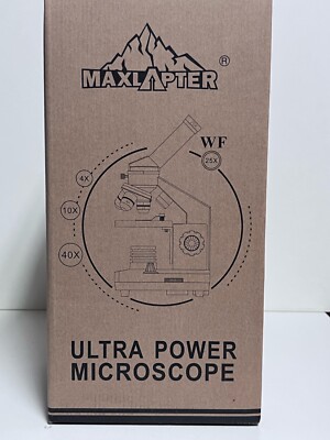 MAXLAPTER Microscope Kit for Kids 8-12 with Prepared Slides, 100-1000X Profes...