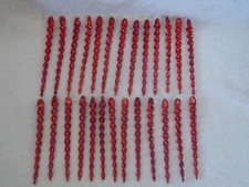 26 Red Plastic Icicle Christmas Ornaments 5 1/4"