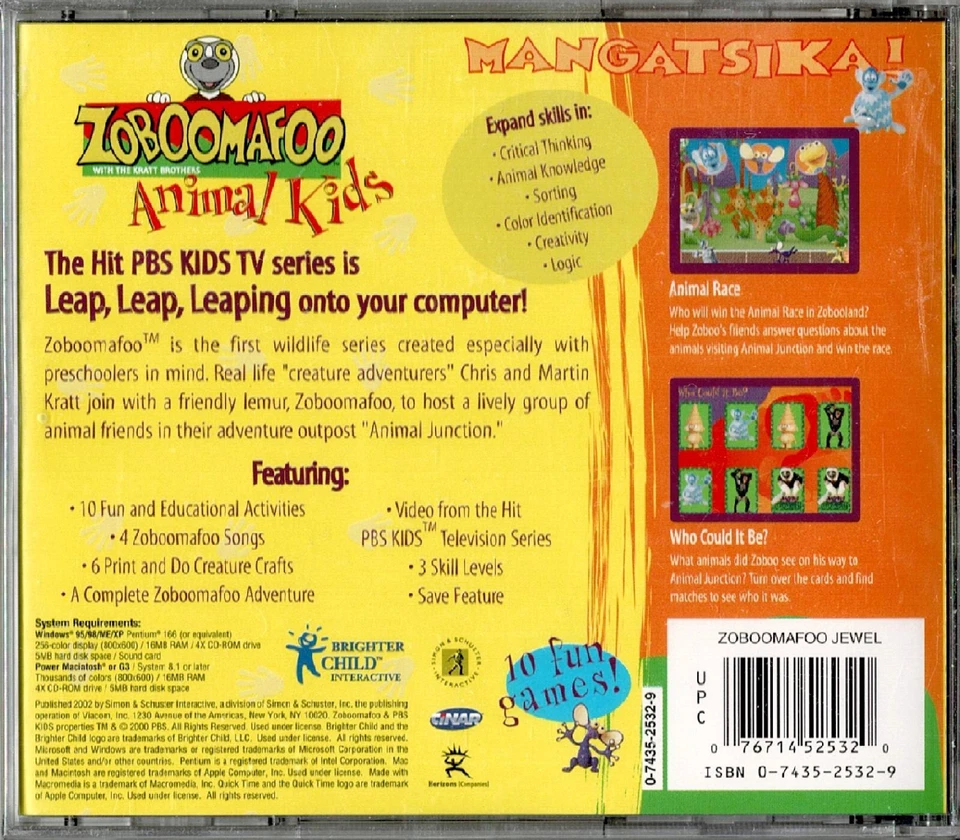 Zoboomafoo Animal Kids Pc Mac New XP Preschool Real Life Creature Adventures - Image 2 of 2