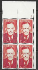 US T. S. Eliot 22c Stamp Plate Block of 4 Scott #2239