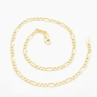 2.5mm Figaro Chain Anklet with Lobster Lock Real 10K Yellow Gold 10"