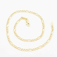2.5mm Figaro Chain Anklet with Lobster Lock Real 10K Yellow Gold 10"