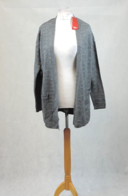 S.Oliver Grey Open Front Ribbed Knitted Cardigan Size 10 Uk Rrp £50 CR029 AA 07