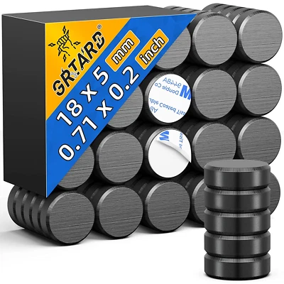 GRTARD 50 Strong Ceramic Magnets Crafts Hobbies Adhesive Backing Magnetic Round Disc
