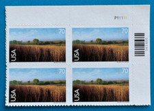 US Stamps Scott C136 70c 2001 Nine-Mile Prairie airmail plate block Mint