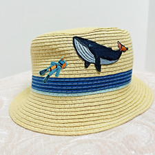 Sun Hat Kids Blue Scuba Humpback Whale patch fun Spring Summer Holiday