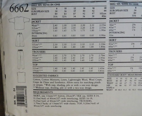 New Look sewing pattern no. 6662 ladies suits & pants size 6-18 unused - Picture 2 of 3
