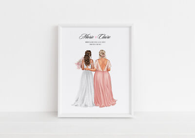 Personalised Bridesmaid Gift, Bride, Thank You, Maid of Honour