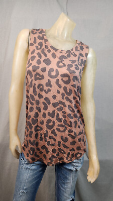Grayson Threads Tank Top XXL XXLARGE Brown Cheetah Cami Blouse Shirt Womens USED