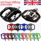 Flat/SPD Self-locking Pedals Bearings Sealed 9/16" MTB/Road Bike Flat Pedals UK