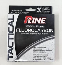 P-LINE ' 100% PURE JAPANESE FLUOROCARBON ' 20 LBS - 200 YDS ' CLEAR/ INVISIBLE '