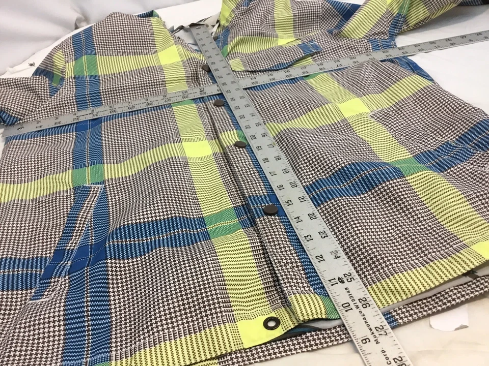 Chaqueta Kirra M Rojo Amarillo Botón a Cuadros Poli Sudadera con Capucha Sin Defectos YGI R1-651 Foto 2 de 4