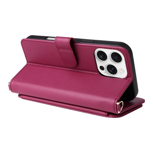For iPhone 16e 16 15 14 13 12 11 Pro Max XR Leather Wallet Card Case Flip Cover - Picture 20 of 57