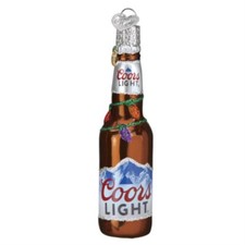 Old World Christmas HOLIDAY COORS LIGHT BOTTLE 32561 Glass Ornament w/OWC Bx