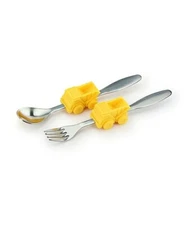 Kids urban trend  Yellow Dump Truck Child's Fork and Spoon Set-BRAND NEW!