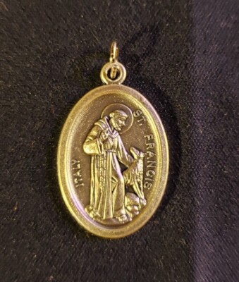 Saint Francis of Assisi -Type 2 - Patron of Ecology - Medal - 24'' Silver Chain