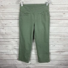 Jag Jeans Womens Classic Fit Crop Jeans Size 0 Green Mid Rise Pull On