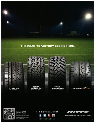2013 Nitto Tires Print Ad, Football Field Motivo Terra Trail Grappler NT421Q