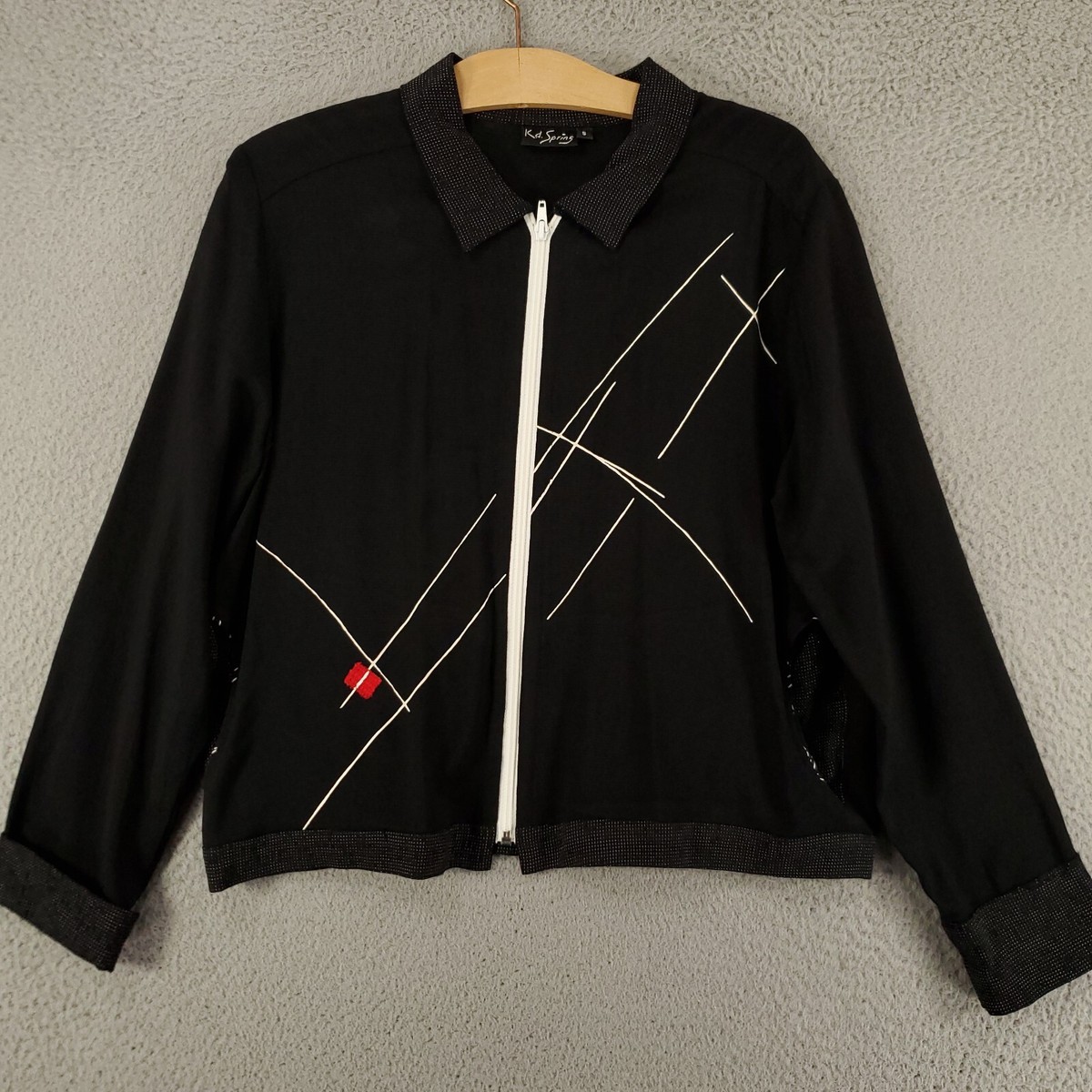 Vintage K.D. Spring Blouse Womens Small Jacket Art Full Zip