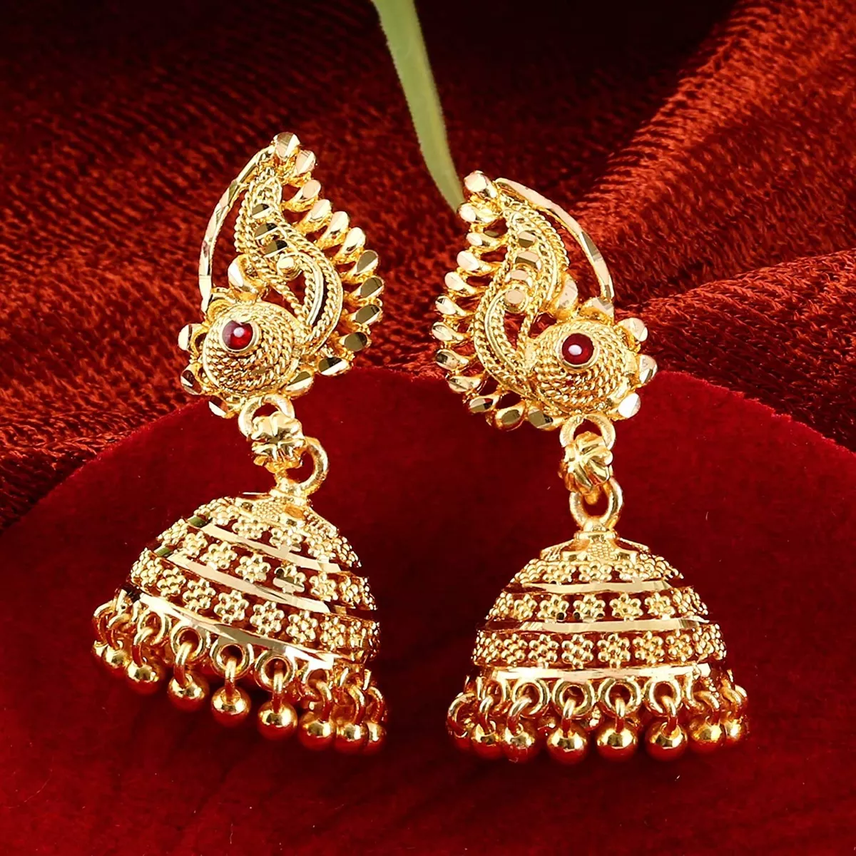 One gram sale gold antique jhumkas