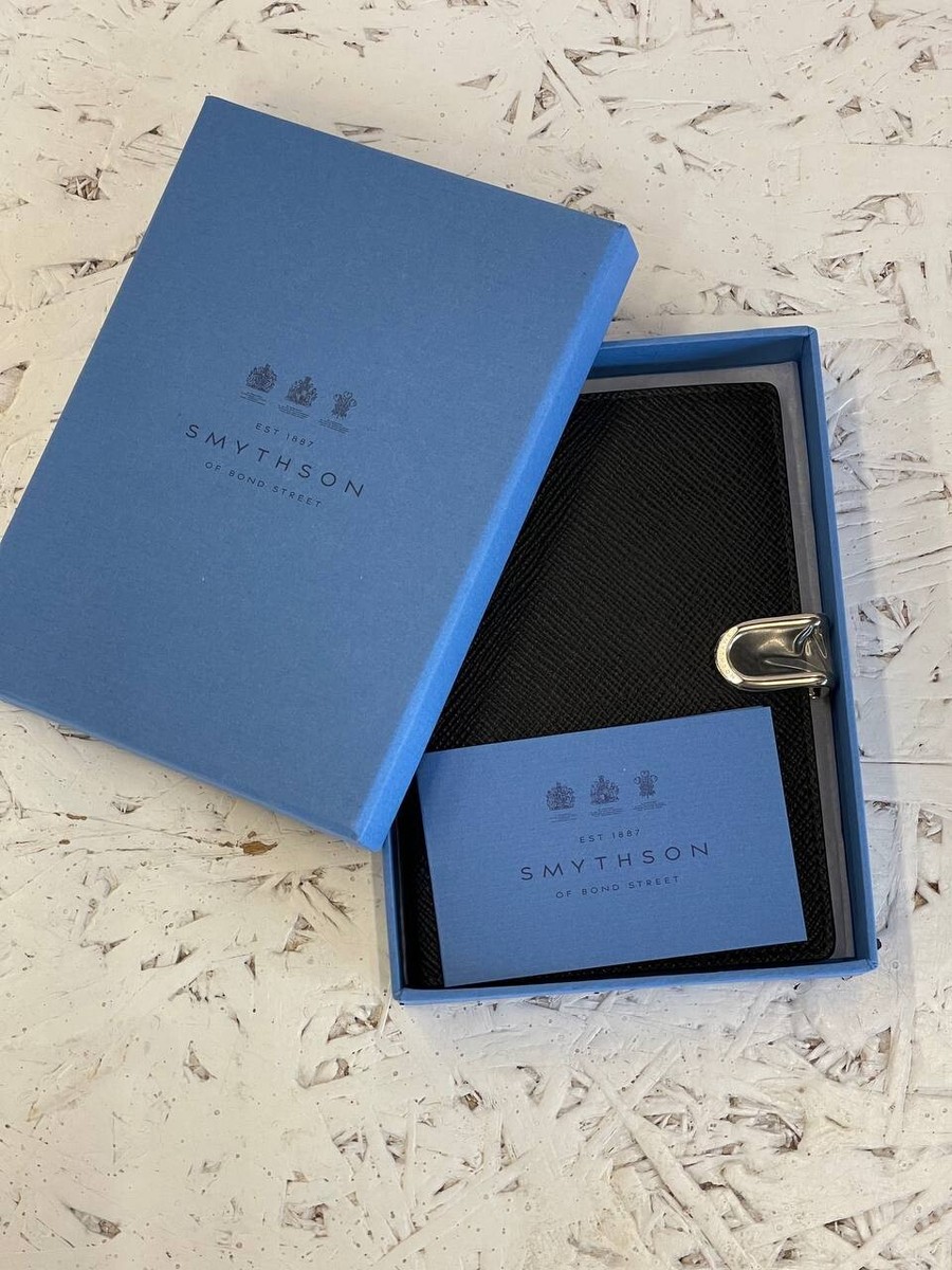 Smythson Panama Leather Passport Cover Black Brand New With Box | eBay