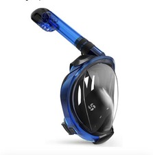 Scuba Diving Full Face Snorkel Mask 180 Panoramic Dry Top Anti-Fog Camera Mount
