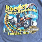 Vtg 2005 Harley Davidson Shirt XL Roeder Racing USA Flames Eagle Sandusky Ohio