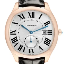 Cartier Drive Rose Gold Silver Dial Mens Watch WGNM0016