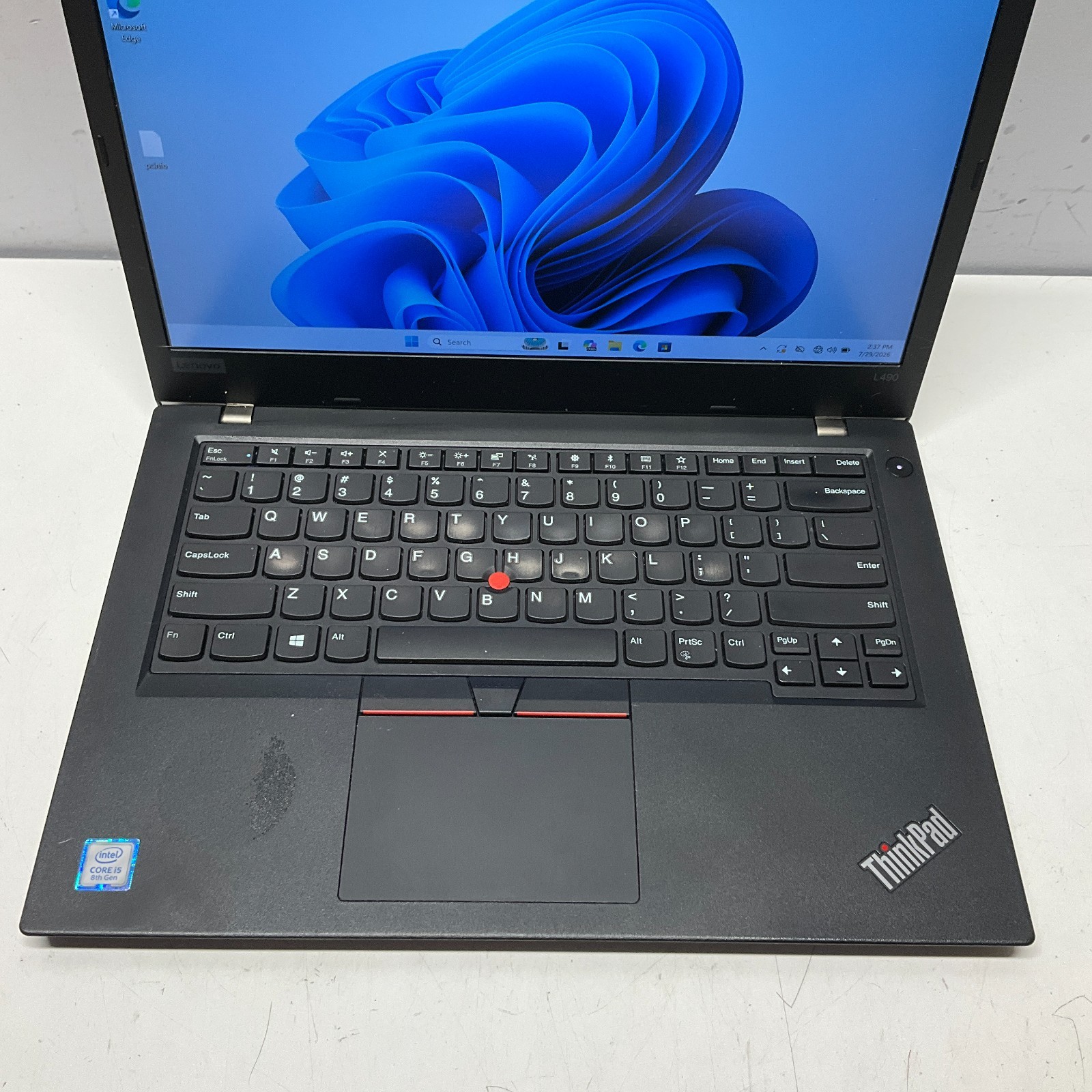 Lenovo ThinkPad L490, 14-Inch Laptop, with Intel Core i5-8265U, 256 GB SSD (Solid State Drive), Windows 11 Pro