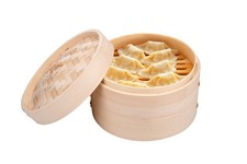 Panier Vapeur en Bambou Panier Vapeur avec 2 Étages - 20 x 13,5 cm - 100 % Bambo